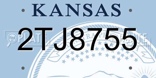 2TJ8755 Kansas License Plate