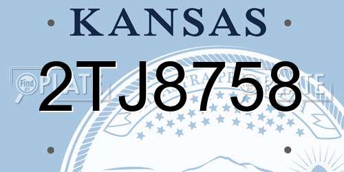 2TJ8758 Kansas License Plate