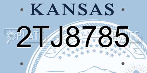 2TJ8785 Kansas License Plate
