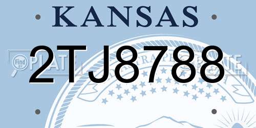 2TJ8788 Kansas License Plate