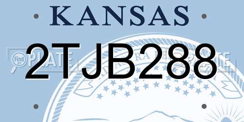 2TJB288 Kansas License Plate