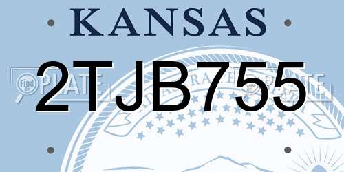 2TJB755 Kansas License Plate