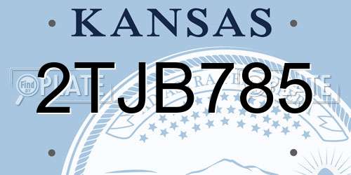 2TJB785 Kansas License Plate