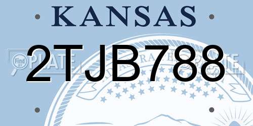2TJB788 Kansas License Plate