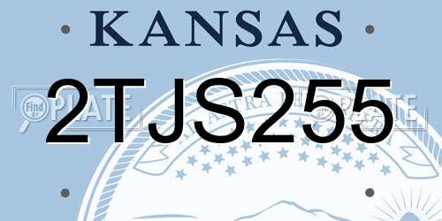 2TJS255 Kansas License Plate
