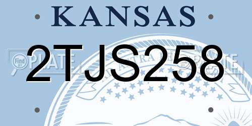 2TJS258 Kansas License Plate