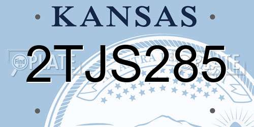 2TJS285 Kansas License Plate