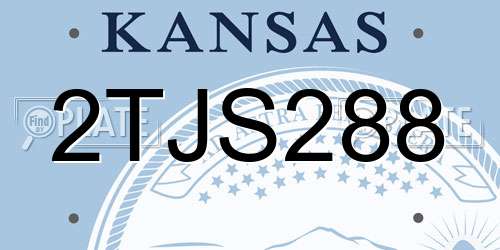 2TJS288 Kansas License Plate