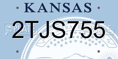 2TJS755 Kansas License Plate