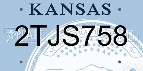 2TJS758 Kansas License Plate