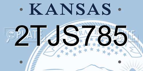 2TJS785 Kansas License Plate