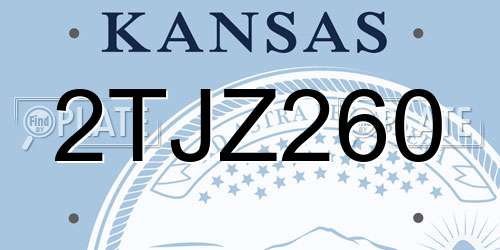 2TJZ260 Kansas License Plate