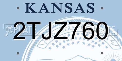 2TJZ760 Kansas License Plate