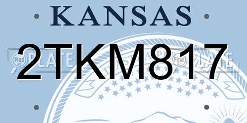2TKM817 Kansas License Plate