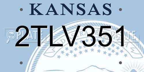 2TLV351 Kansas License Plate