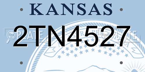 2TN4527 Kansas License Plate