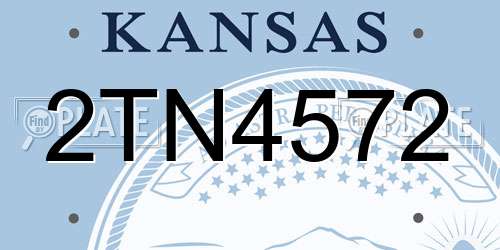 2TN4572 Kansas License Plate