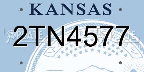 2TN4577 Kansas License Plate