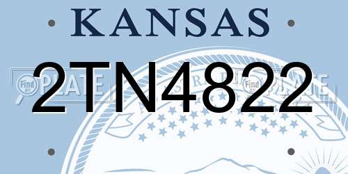 2TN4822 Kansas License Plate