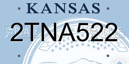 2TNA522 Kansas License Plate