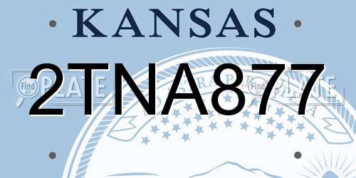 2TNA877 Kansas License Plate