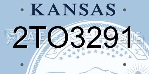 2TO3291 Kansas License Plate