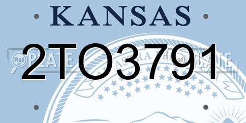 2TO3791 Kansas License Plate
