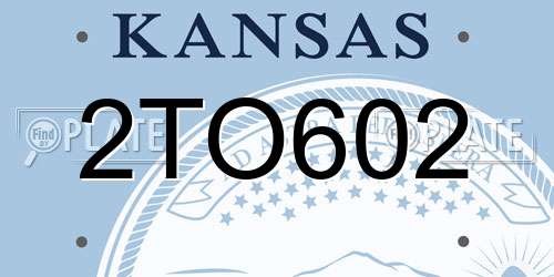 2TO602 Kansas License Plate