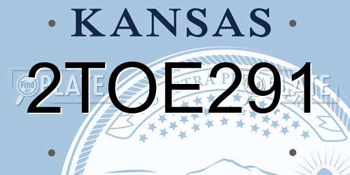 2TOE291 Kansas License Plate