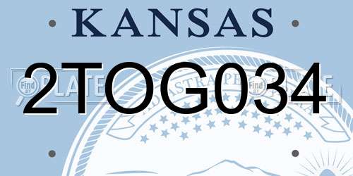 2TOG034 Kansas License Plate