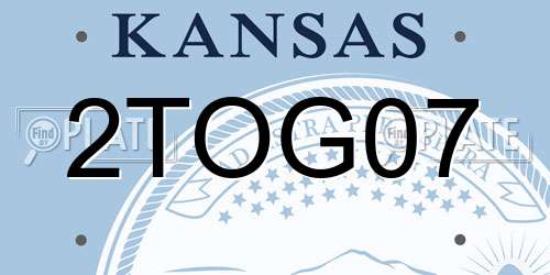 2TOG07 Kansas License Plate