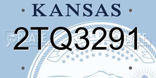 2TQ3291 Kansas License Plate
