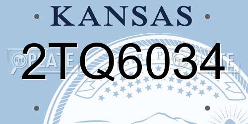 2TQ6034 Kansas License Plate