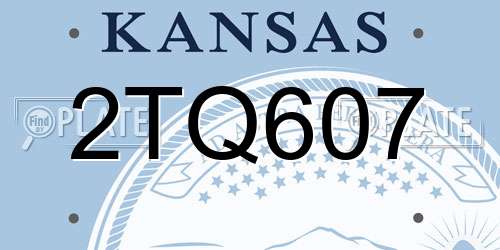 2TQ607 Kansas License Plate