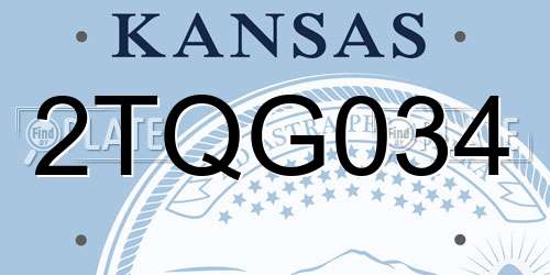 2TQG034 Kansas License Plate