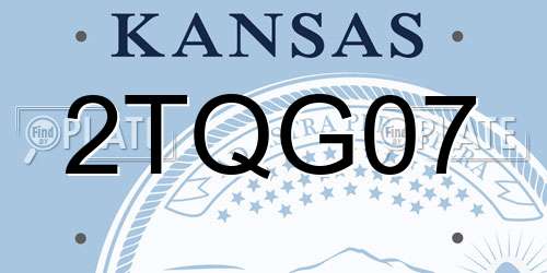 2TQG07 Kansas License Plate