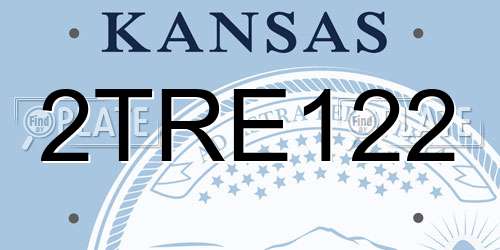 2TRE122 Kansas License Plate