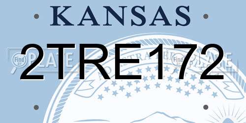 2TRE172 Kansas License Plate