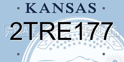2TRE177 Kansas License Plate