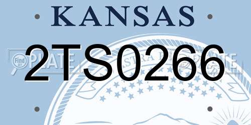 2TS0266 Kansas License Plate