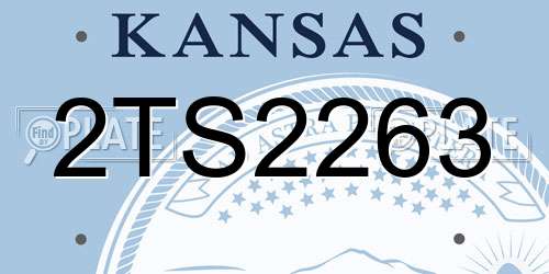 2TS2263 Kansas License Plate