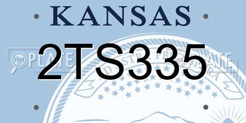 2TS335 Kansas License Plate