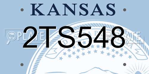 2TS548 Kansas License Plate