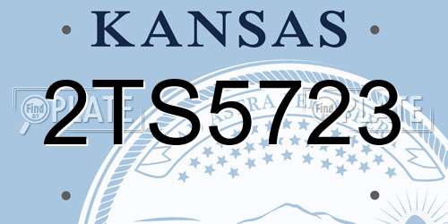 2TS5723 Kansas License Plate