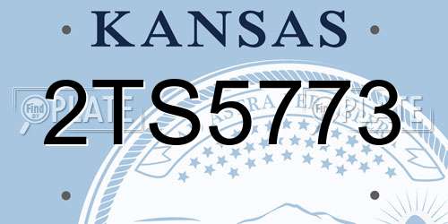 2TS5773 Kansas License Plate