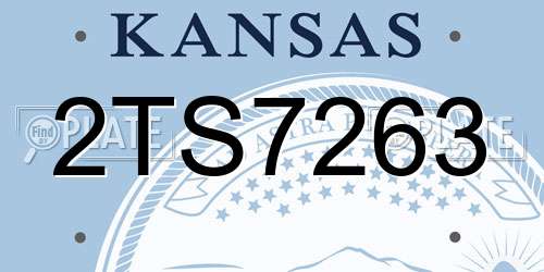 2TS7263 Kansas License Plate