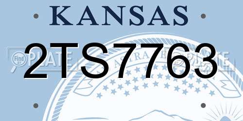 2TS7763 Kansas License Plate