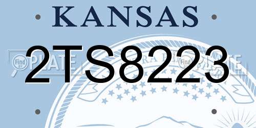 2TS8223 Kansas License Plate