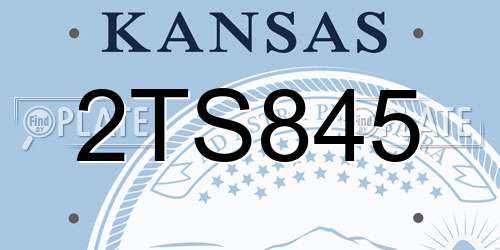 2TS845 Kansas License Plate