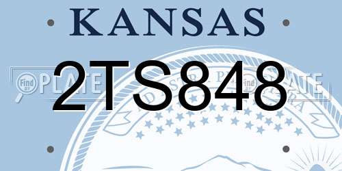 2TS848 Kansas License Plate